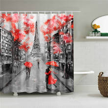 Polyester Fabric Shower Curtain Paris Landscape Printing Mildewproof Bath Curtains Decoration for Home Bathroom Screens 2024 - buy cheap