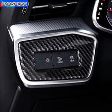 Estilo do carro farol painel de controle decorativo capa guarnição fibra de carbono para audi a6 c8 a7 2019-2021 acessórios interiores 2024 - compre barato