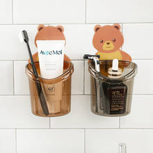 Cute Cartoon Bear Toothpaste Rack Toothbrush Holder Bathroom Toothbrush Wall Suction Holder Container Organizer Bath Accessories 2024 - buy cheap