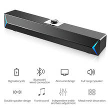 Caixa de som sem fio, bluetooth, com subwoofer, som estéreo surround, soundbar com rádio fm, para pc tv, computador, laptop e jogos 2024 - compre barato