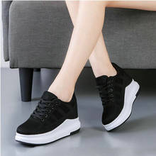 Women Height increasing Wedges Shoes Round Toe Flats Zapatillas Mujer  2019  Autumn Platform Casual Black White  Shoes tyh6 2024 - buy cheap