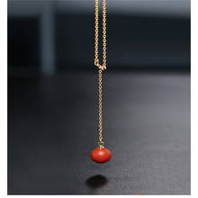 DAIMI Liangshan South Red Agate Pendant gemstones Female Day Genuine Yellow 14K Gold Injectuon Necklace Girlfriend Gift 2024 - buy cheap