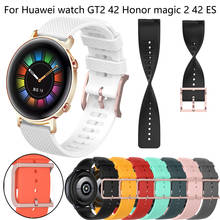 Pulseira para relógio huawei gt2 42, pulseira de relógio inteligente 20mm para honor magic 2 42mm es, pulseira esportiva para polar ignite 2024 - compre barato