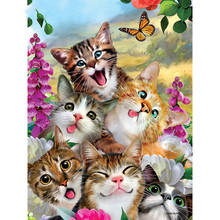 5D Diamond Painting Cat Diamond Embroidery Full Display Animal Mosaic Full Square/round Rhinestone Of Picture Butterfly 2024 - buy cheap