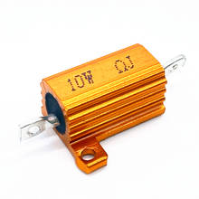 2 шт. RX24 10 Вт 10R 100R 0.1R 10RJ проволочный резистор металлический корпус алюминиевый золотистый резистор 10 ватт 10 Ohm Сопротивление 2024 - купить недорого