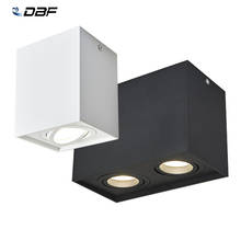 DBF Square Surface Mounted LED Downlight with LED Bulb 14W LED Ceiling Spot Light AC85V-265V indoor, Square Surface Mounted LED downlight+replaceable LED GU10 bulb, knob switch 2024 - buy cheap
