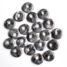 Pingentes em formato de rosca gogo, pingente natural preto salpicado com 18mm para fazer joias 20 cabeças frete grátis 2024 - compre barato