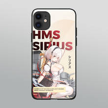 Funda de cristal de anime HMS Sirius Azur Lane para teléfono, carcasa para iPhone 6 6s 7 8 x xr xs 11 pro max Samsung S note 8 9 10 20 Plus 2024 - compra barato