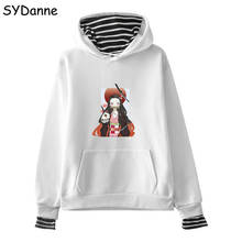 Demon Slayer-Sudadera con capucha para niñas y niños, chaqueta con estampado 3D de Kimetsu no Yaiba, Kamado, Nezuko, disfraz de Cosplay 2024 - compra barato