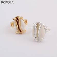 BOROSA Bohemian Cowrie Shell Ring Natural Sea Shell Ring Fashion Jewelry Rings Gold/Silver Color Ring for Women Jewelry ZG0398 2024 - buy cheap