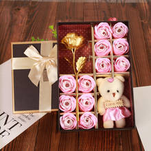 Caja de jabón con forma de rosa, 12 unidades, decoración de boda, mejor regalo, perfumado al corazón, para Baño 2024 - compra barato