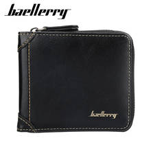 Baellerry Famous Brand Zipper Short Men's Wallet Clutch Purse Bag For Male Coin Money PU Leather Wallet Mini Card Holder Handbag 2024 - buy cheap