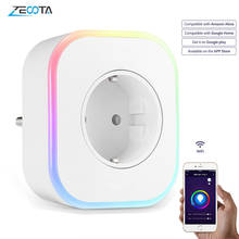 Wifi Smart Power Plug Home WiFi EU Outlet with USB Port Color Changing Lamp Remote Control Anywhere work  Alexa Google 2024 - buy cheap