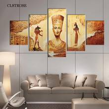 Cuadro Modular de cinco piezas para decoración del hogar, lienzo de arte de pared moderno nórdico para Interior, póster de la cultura egipcia sin marco 2024 - compra barato