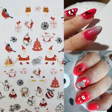 3D Nail Stickers Art Christmas Decals Snowman Elk Squirrel Nail Wraps Snowflake Adhesive Slider DIY Manicure Decoration Tip Tool 2024 - buy cheap