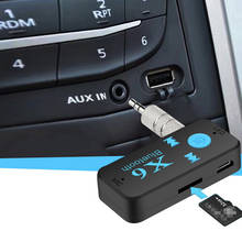 Receptor de áudio bluetooth sem fio, adaptador de áudio aux compatível com bluetooth de 3.5mm para carro kit de mãos livres cartão tf reprodutor de mp3 receptor de música 2024 - compre barato