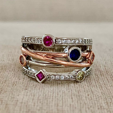 Обручальное кольцо цвета розового золота и серебра, модные женские кольца с радужным цирконием и камнем для женщин, роскошное геометрическое обручальное кольцо с кристаллами 2022 - купить недорого