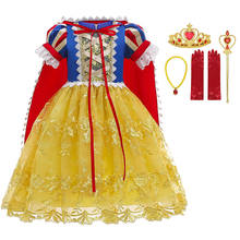 VOGUEON-vestido de princesa Blancanieves para niña, disfraz de fantasía para fiesta de Navidad, Cosplay, ropa infantil 2024 - compra barato