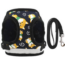 Printed Dog Cat Harness Puppy Small Dogs Harnesses Vest for Chihuahua French Bulldog Walking Training Dog Harness and Leash Set 2024 - buy cheap