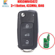 Keyecu KR55WK45022 Replacement Flip Remote Car Key 433MHz ID46 for Audi A8 2003-2007 for Volkswagen VW Touareg Phaeton 2003-2010 2024 - buy cheap