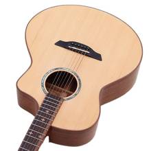Guitarra acústica totalmente de madera maciza, 40 pulgadas, con incrustaciones de flores, diapasón, diseño recortado, 6 cuerdas 2024 - compra barato