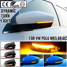 Luz de señal de giro dinámica LED de desplazamiento, luz intermitente de espejo lateral, repetidor para Volkswagen VW Polo MK5 6R 6C 2009 -2017 2024 - compra barato