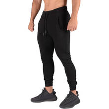 Черные спортивные штаны для бега, обтягивающие штаны для мужчин, спортивные штаны для бега, осенние мужские спортивные штаны для фитнеса, спортивные тренировочные хлопковые брюки для бодибилдинга 2024 - купить недорого