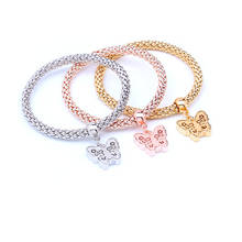 Pulseira e braceletes de borboleta toucheart 3 visual, pulseiras femininas de cristal para fazer joias sbr190onduladas 2024 - compre barato