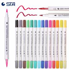 STA 14pcs Gradient Brush Pen Set Watercolor Painting Brushes Drawing Marker Coloring Pinceles Acuarela Student Stationery 2024 - buy cheap