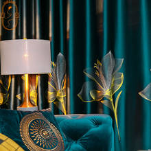 Cortina de cetim estilo nórdico, estilo moderno, bordado, sombreado, para sala de estar, quarto, varanda, personalização 2024 - compre barato