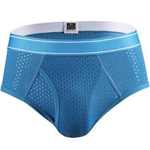 Men Underwear Mesh Holes Qucik Dry Sexy Briefs Breathable Thin Mens Slips Cueca Male Panties Underpants Briefs Gay Man Underwear 2024 - buy cheap