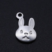 5pcs/lot 100% Stainless Steel Rabbit DIY Charm Pendant Wholesale Accept OEM Order Bracelet Making Charms Top Quality 2024 - buy cheap