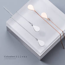 Colusiwei Fashion 925 Sterling Silver Simple Geometric Water Drop Long Chain Drop Earrings for Women Sterling Silver Jewelry 2024 - buy cheap