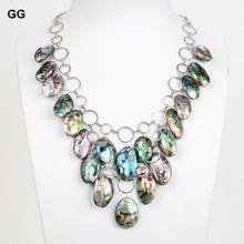 GuaiGuai Jewelry Natural 25x15MM Abalone Shell Chain Necklace 2024 - buy cheap