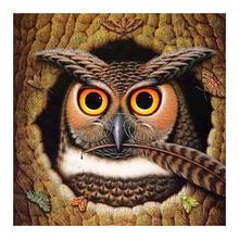 Owl in Tree Holes Diamond Painting Animal Bird Round Full Drill Nouveaute DIY Mosaic Embroidery 5D Cross Stitch Home Decor Gifts 2024 - buy cheap