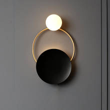 Luminária de parede minimalista, estilo nórdico, iluminação de cabeceira, bola de vidro de luxo, para sala de estar criativa, fundo, corredor, moderno 2024 - compre barato