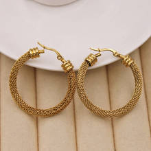 Fashion Trendy Earrings for Women's earring Gold Plate Gold Round Earring hoop Earrings Wedding Jewelry Gift Accessories 2024 - buy cheap