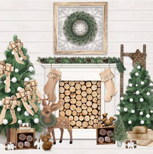 Christmas Background With Fireplace Warm Photography Backdrop Wood Photo Studio Background Scene Setter Wall Decorations Favors 2024 - buy cheap