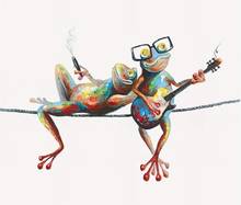 JMINE Div 5D colorful Frog Guitar Music Full Diamond Painting cross stitch kits art High Quality Animal 3D paint by diamonds 2024 - buy cheap