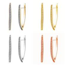Cubic Zirconia Geometric Gold-Color Big Hoop Earrings for Women 2024 - buy cheap