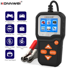 Konnwei-testador de bateria para motocicleta kw650, 12v, 6v, analisador do sistema de bateria, cca, ferramenta de teste de carregamento para o carro 2024 - compre barato