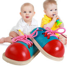 Juguetes Educativos Montessori para niños, para niños pequeños juguetes de madera, zapatos de cordones para Educación Temprana, rompecabezas de ayuda didáctica Montessori, 1 ud. 2024 - compra barato