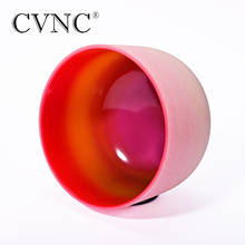CVNC 8-дюймовая чаша для пения с красным кварцевым кристаллом, с корневой чакрай C Note 440 Гц или 432 Гц, с бесплатным резиновым молотком и уплотнительным кольцом 2024 - купить недорого
