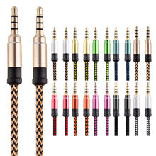 1.5m Nylon Jack Audio Cable 3.5 Mm To 3.5mm Aux Cable Male To Male Kabel Gold Plug Car Cord For Iphone Speaker Multi-color 2024 - buy cheap