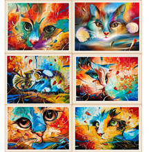 2019 5d diy pintura de diamante quadrado completo/redondo colorido gato animal bordado kit de ponto de cruz decoração de casa presente de arte 2024 - compre barato