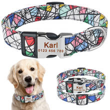 AiruiDog Personalized Dog Collar Free Engraved Small Medium Name Puppy Polyester Collars 2024 - buy cheap