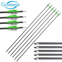 12pcs Spine 600 32inch Pure Carbon Arrow and Quiver 80grain Insert Target Arrowhead for Bow Hunting Shooting Archery Accessories 2024 - buy cheap