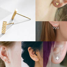 Women's Stainless Steel Geometric Stud Earrings 1 Pair Fashion Personality Minimalist Decoration Jewelry Gift 2024 - buy cheap
