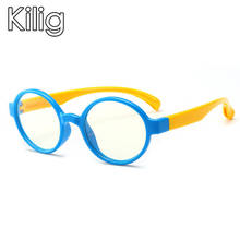 Kilig TR90 детские компьютерные очки, гибкая Защитная оправа из смолы, синий светильник, блокирующие очки V400 для телевизора, сотового телефона, очки 2024 - купить недорого