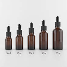 10ml 15ml 20ml 30ml 50ml 12pc Amber Dropper Mini Glass Bottle Essential Oil Display Vial Small Perfume Brown Sample Container 2024 - buy cheap